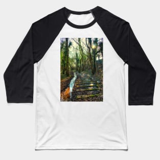 Puddles on the Tracks Baseball T-Shirt